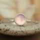 Size 8 - Ready To Ship - Delicate Pink Chalcedony Stacking Ring In Sterling - Silver Promise Ring or Engagement Ring With Rose-Cut Gemstone