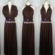 Maxi Full Length Bridesmaid Coffee Chocolate Brown Infinity Dress Convertible Wrap Dress Multiway Long Dresses