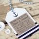 Nautical Save the Date tag, seaside wedding - rustic wedding - handmade