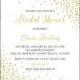 Bridal Shower Invitation, WEDDING SHOWER INVITE, Gold Polka dot invitation,polka dots, bridal invitation,bridal shower,printable,digital