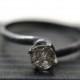 Black Rutile Quartz Ring, Tourmalinated Quartz Jewelry, Artisan Ring, Oxidized Silver Ring, Natural Gothic Gemstone Ring