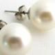 12mm Pearl Stud Earrings, Ivory Pearl Stud Earrings, Wedding Pearl Stud Earrings,Bridesmaid Earrings,Wedding Party Gift Free Shipping USA