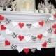 Paper Heart garland, valentines day garland, Queen of hearts birthday decorations, black white red wedding decor