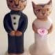 Elegant Cats Wedding Cake topper. Cat Wedding Cake Topper. Clay animal cake topper. Downton Tabby Cake Topper.