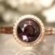 Purple Spinel 14K Rose Gold Ring, Diamond Ring, Engagement Ring, Gemstone Ring, Stacking Ring, Anniversary Ring - Made To Order