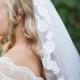 Light Lace Touch Veil - wedding, mantilla veils, lace veil, art nouveau, alencon, white, ivory