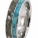 Pet Memorial Rings Memorial Jewelry Titanium ring inlaid with Pets ashes and Turquoise, Personalized Pet Bereavement Ring, Patent Pending