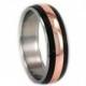 Rose Gold Ring, Titanium Ring with Rose Gold and Blackwood Inlay, Wedding Band Ring, Ring Armor Included