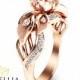 14K Rose Gold Morganite Engagement Ring Calla Lily Design Morganite Ring Unique Flower Gemstone Ring Nature Inspired Engagement Ring