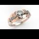 Engagement ring 14k gold & diamond engagement ring, Leaves engagement ring, statment ring, Anniversary ring, DC1012