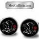 Beauty And The Beast Cufflinks, A Printed Picture, Antique Bronze Or Silver Color 20mm Bezel, Dome Glass, Buy 3 Get 4th Free