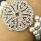 Vintage Style Bridal Bracelet, Pearl Wedding Bracelet, Art Deco Style Bridal Wedding Jewelry, Filigree Rhinestone  Bracelet, ARDEN