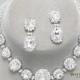 Rhinestone Necklace Set, Bridal Statement Necklace, Wedding Jewelry, Vintage Inspired Necklace, Bridesmaids Jewelry
