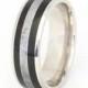 Men's Wedding Ring, Palladium Band, Meteorite and Wood Ring