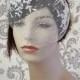 Lace Birdcage Veil w/ Polka Dots, Satin Headband Veil w/ Flowers and Vines, Vintage Style Veil, Vintage, Woodland, white, Ivory - 125BC