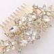 Gold Hair Comb Crystal Bridal Hair Piece Wedding Jewelry Rhinestone Gold Hair Combs Gatsby Old Hollywood Bridal Headpiece