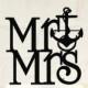 Wedding Cake Topper Mr and Mrs Nautical Anchor Topper Custom Personalized