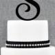 Letter S Monogram Initial Cake Toppers, Personalized Initial Wedding Cake Toppers,  Elegant Custom Cake Topper
