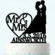 Wedding Cake Topper Silhouette Groom and Bride, Acrylic Cake Topper