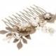 Antique Brass Bridal Hair Comb, Wedding Hairpiece, Floral Headpiece, Swarovski Crystal Pear Haircomb,Vintage Hair Accessories