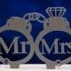 Handcuffs wedding cake topper -  Mr and Mrs inside handcuffs with diamond wedding cake topper - police cake topper