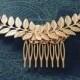 Gold Leaf Hair Comb Bridal Hair Accessories Woodland Wedding Hair Slide for Bride Bridal Hair Comb Rustic Leaves Comb