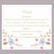 DIY Wedding Details Card Template Editable Word File Instant Download Printable Details Card Floral Details Card Elegant Information Card