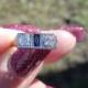 Art Deco 3 stone Diamond and Sapphire Ring 18k White Gold Mine Cut Diamond European Cut Diamond