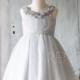 2015 Grey Junior Bridesmaid Dress, Light Gray Mesh Flower Girl Dress, a line Puffy dress knee length (JK001)