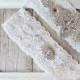 BRIDAL GARTER - Vintage Wedding Garter Set with Stunning Crystal Rhinestones on Comfortable Lace, Bridal Garter Set, Crystal Garter Set