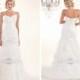 Strapless Sweetheart Wedding Dresses with Pleated Bodice and Layered Skirt
