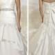 Organza Fit and Flare Cross Sweetheart Pleated Wedding Dresses with Tiered Skirt