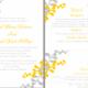 DIY Wedding Invitation Template Set Editable Word File Instant Download Printable Leaf Invitation Yellow Gold Invitation Gray Invitation