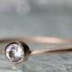 White Sapphire 14K Rose Gold Ring, Gemstone Ring, Stacking Ring - Made To Order