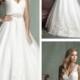Sheer Straps V-neck and V-back Ball Gown Wedding Dress