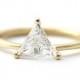 Trillion Diamond Engagement Ring - Diamond Ring - 0.5 Carat Trillion Diamond - 18k Solid Gold