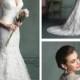 Gorgeous Sheath Straps Plunging V-neck Wedding Dress with Keyhole Back