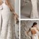 Deep V-neck Floor Length Open Back Wedding Dress