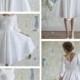 Elegant A-Line Jewel Long Sleeves Tea Length Wedding Dress