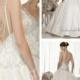 Straps V-neck A-line Hand Beaded Bodice Vintage Wedding Dresses