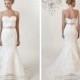 Strapless Mermaid Sweetheart Lace Wedding Dresses with Beaded Belt