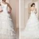One-shoulder Organza Wedding Dress with Lace-up Back