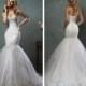 Strapless Sweetheart Embroidered Bodice Mermaid Wedding Dress