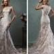 Luxury Mermaid V-neck Lace Wedding Dress with Illusion Back