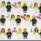 LEGO Bride and Groom Minifigure Wedding Cake Topper Custom YOU CHOOSE the Hair, Head, Flowers - Brand New