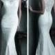 Elegant High Neckline Cap Sleeves Sheath Lace Wedding Dress