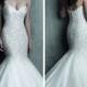 Strapless Sweetheart Beaded Bodice Mermaid Wedding Dress