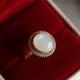 14K Gold Moonstone ring - Natural Rainbow moonstonel Ring - Engagement ring - Artisan ring - Bezel ring - Gift for her
