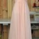 2015 Pearl Pink Bridesmaid dress, Blush Wedding dress, Chiffon Party dress, Formal dress, Prom Dress,Woman Evening dress floor length