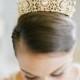 Edwardian Gold Full Bridal Crown, Swarovski Crystal Gold Wedding Crown, Gold Bridal Diadem, Gold Wedding Tiara, Diamante Tiara, Bridal Crown
